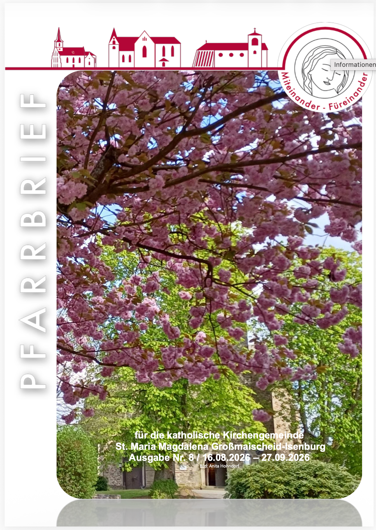 Pfarrbrief Nr. 8/ 16.08.2026 - 27.09.2026 (c) St. Maria Magdalena Pfarrbrief Nr. 8/ 16.08.2026 - 27.09.2026